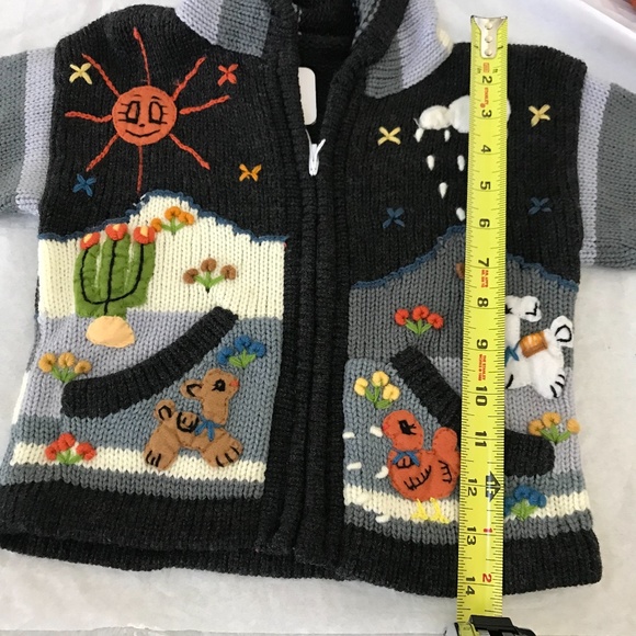 Kids handmade sweater with hoodie , NWOT,  Size L - Picture 5 of 5
